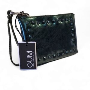 Nwt! Auth! Gianni Chiarini GUM studded wristlet clutch bag
